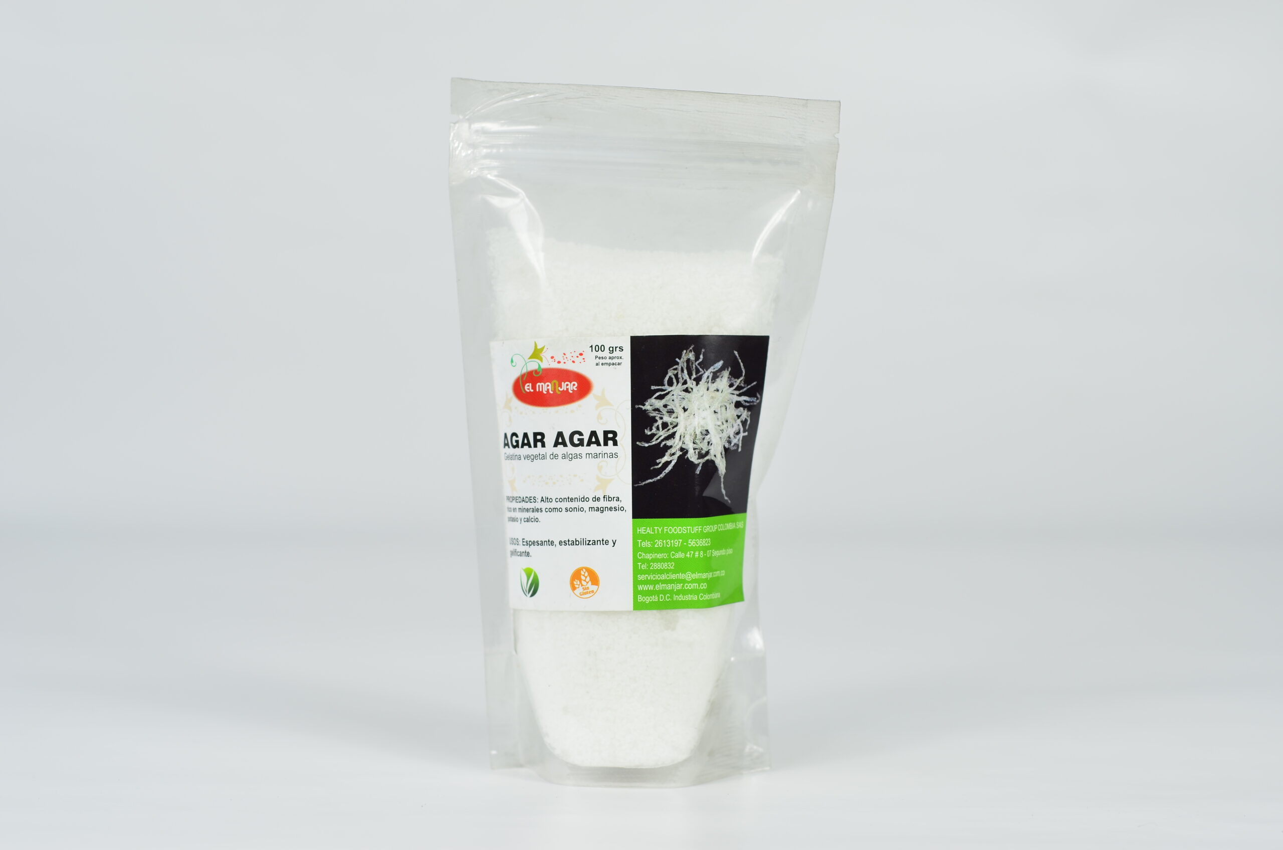 Agar Agar Gelatina Vegana El Manjar 100gr